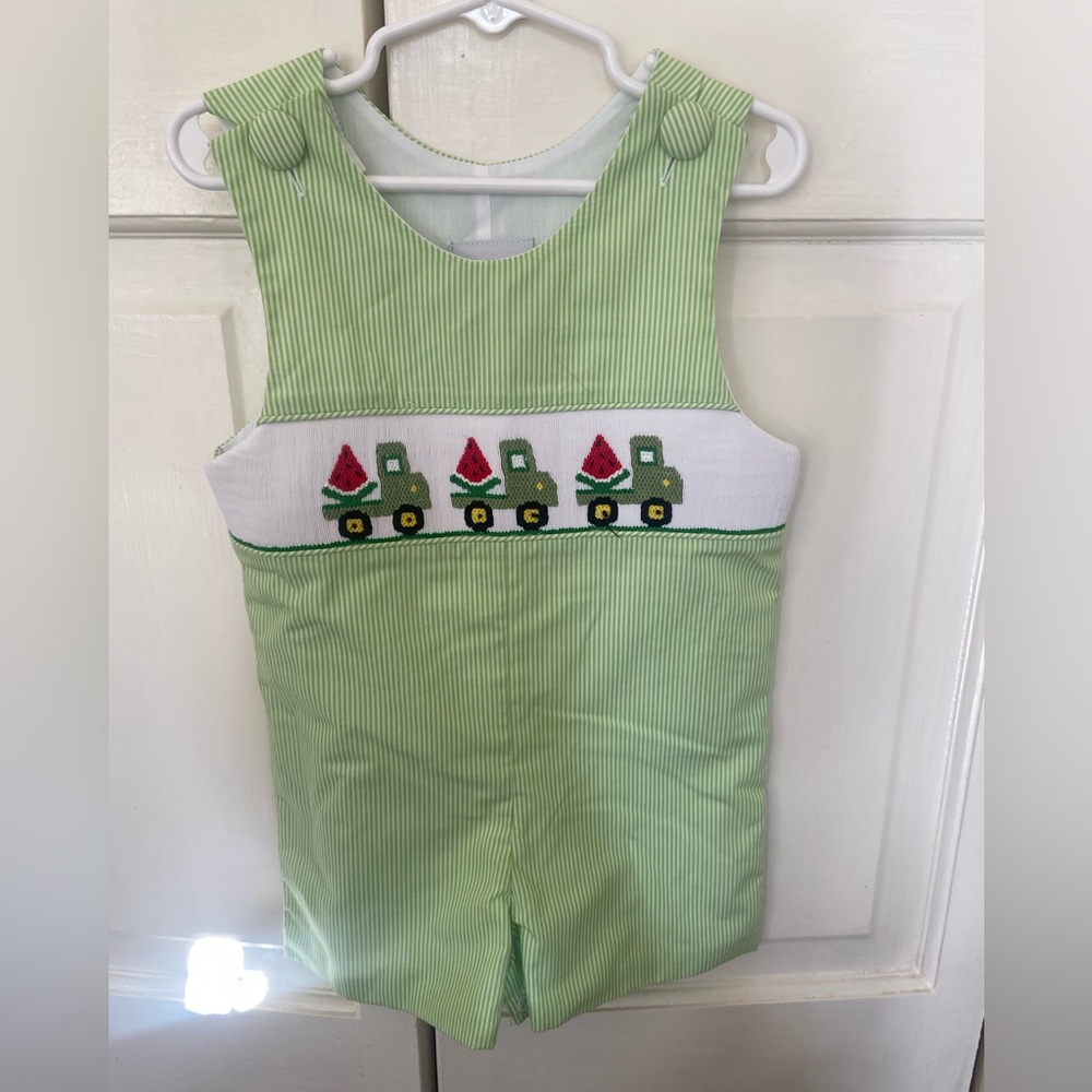 Smocked Watermelon truck John John! Size 2T